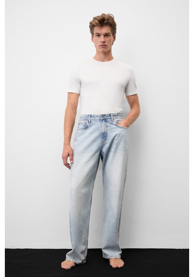 Grımelange Grimelange Carpe Erkek Straight Fit Açık Mavi Jeans