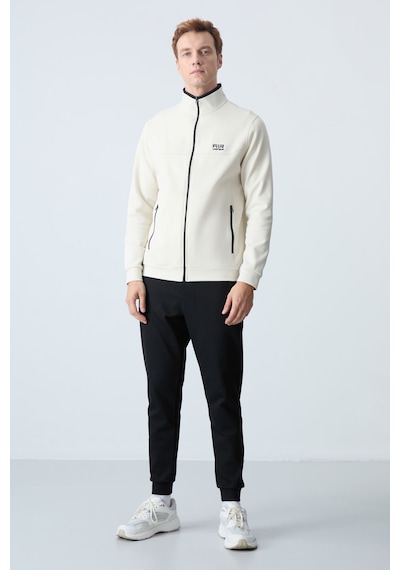 Tommy Life Hugo Bej - Siyah Jogger Erkek Eşofman Takım - 85198 Siyah - Krem Krem - Siyah