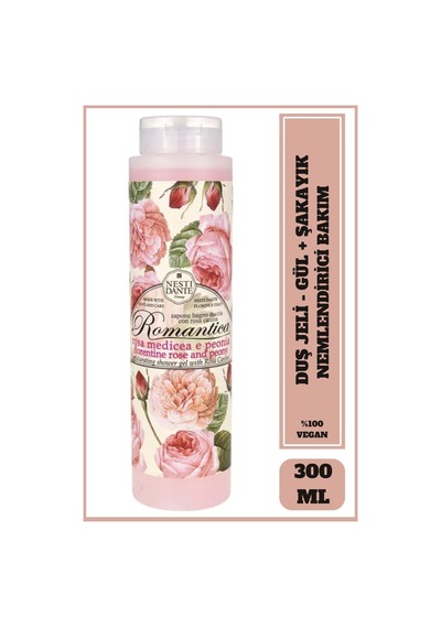 Nesti Dante Romantica Floransa Gülü ve Şakayık Kokulu Vegan Bakım Banyo ve Duş Jeli 300 ML