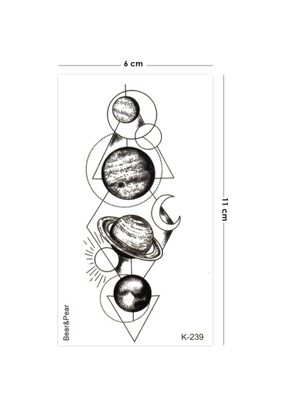 Bearpear Cosmos Gezegenler Geçici Dövme