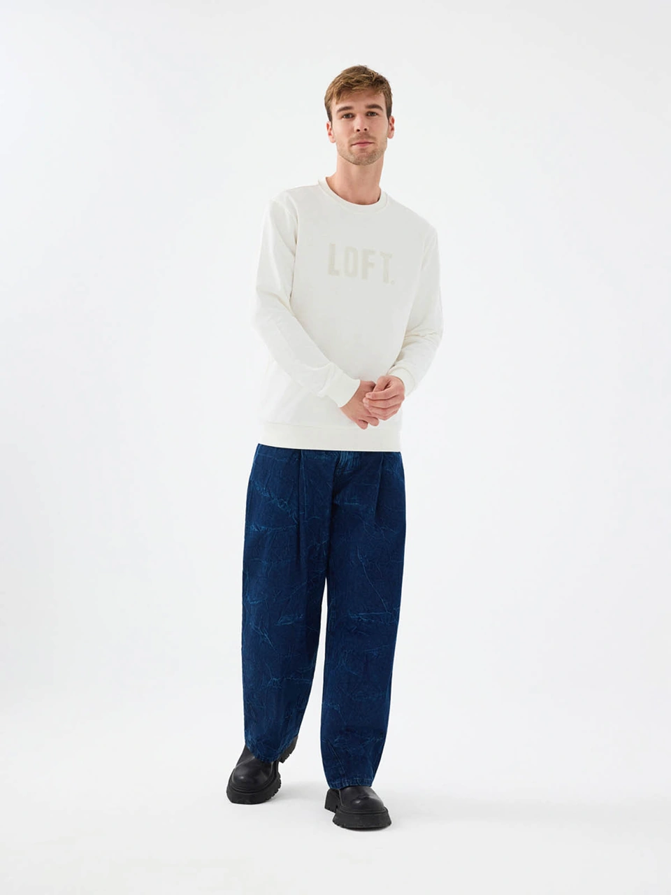 Loft Regular Fit Beyaz Erkek Sweatshirt Lf2041537 Beyaz