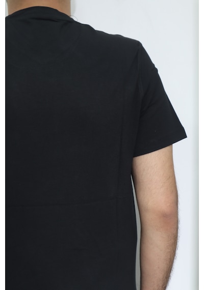 Santa Dmctekstil Erkek Düz Spor Kesim Kalıbı Rahat V Yaka T-shirt Siyah