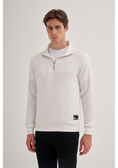 Cazador 50670 Erkek Dik Yaka Sweat Ekru