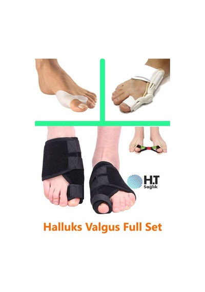 Halluks Valgus Büyük Set - 2 Kumaş Gece Ateli-2 Gece Ateli-1 Çf Makaralı Bunyon-1 Egzersiz Lastiği