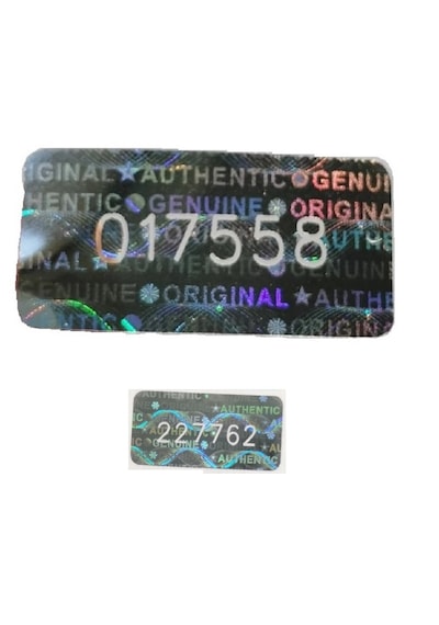 Yate10 1x2cm 105 Adet Gümüş Hologramlı Garanti Etiketi Seri Numaralı