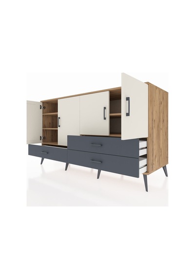 Kronos Konsol 5 Raflı 3 Çekmeceli 4 Kapaklı 176x59x99 Çam-aytaşı/ Çam-aytaşı/antrasit Kronos Konsol 5 Raflı 3 Çekmeceli 4 Kapaklı 176x59x99 Çam-aytaşı/ Çam-aytaşı/antrasit