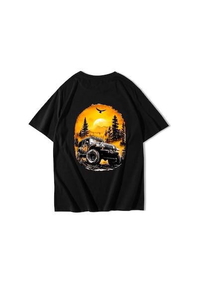 Brz Collectıon Brz Collection Unisex Oversize Jeep T-shirt Siyah