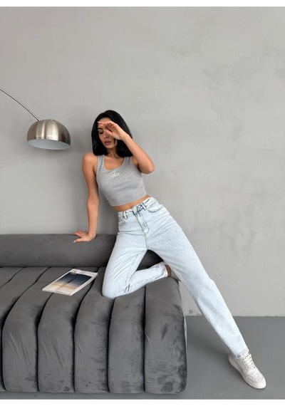 Ara Beden Snow Wash Lycra Mom Jean Mavi+kar Yıkama