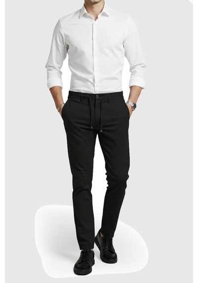 Deepsea Erkek Siyah Likralı Gofre Kumaş Beli Lastikli İpli Slim Fit Günlük Pantolon 2600650 Siyah Deepsea Erkek Siyah Likralı Gofre Kumaş Beli Lastikli İpli Slim Fit Günlük Pantolon 2600650 Siyah