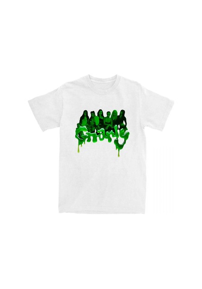 Startmore Beyaz Gnarly Camiseta Tee Katseye Kore Bant Yaz O-boyun Leri Gi Beyaz