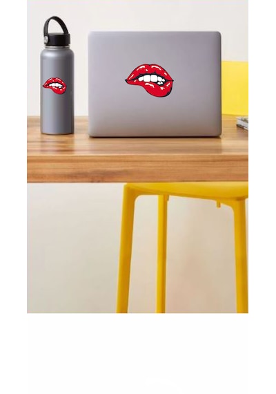 Sexy Dudak Isıran Sticker - Araba Oto Motosiklet Karavan Sticker - 00040 50X34 Cm