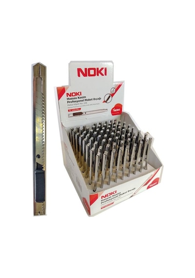 Noki Dar Hassas Kesim Profesyonel Maket Bıçağı Metal Klipsli No:226
