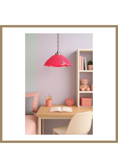 Bezos Fuşya Akrilik Avize Soft Pembe Modern Aydınlatma 35x35x12 Cm 22