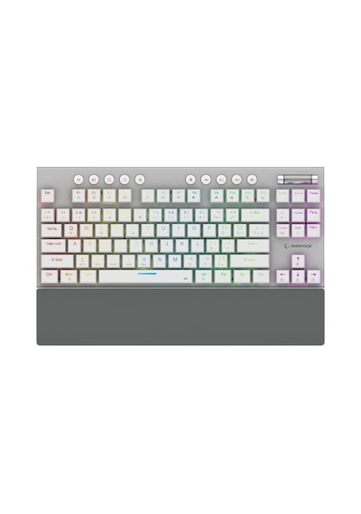 Beru Beyaz 2.4g + Bt Wireless Rgb Red Swıtch Mekanik Gaming Oyuncu Klavye Slim Low Profile Tkl
