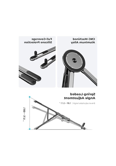 Dizüstü Bilgisayar Macbook Stand Magsafe İle Uyumlu Telefon Standı Manyetik Tripot 4in1 Portatif Kılıflı Alüminyum Portatif Bilgisayar Telefon Tablet İle Uyumlu Stand 1