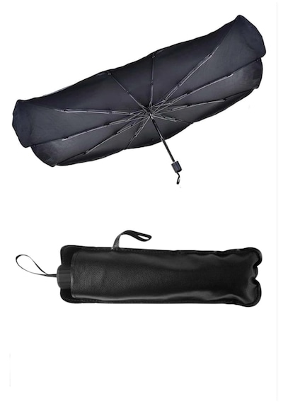 Tüm Araçlar Için Katlanabilir Şemsiye Araba Ön Cam Güneşlik/ Araç Içi Esnek Şemsiye Gölgelik / Araç İçi Koltuk Arkası Tutucu Hediyedir. 135 Cm - 75 C 1
