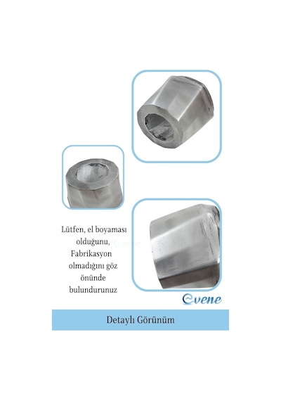 Saksı Çiçek Kaktüs Saksısı Lüx 15 Cm Varak Boyalı Kalın Çizgi Desen 3'lü Set Çiçeklik - Gümüş Eskitme