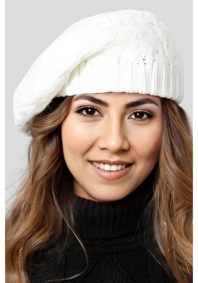Uniquetrenders Kadın Örgü Triko Ressam Bere Krem