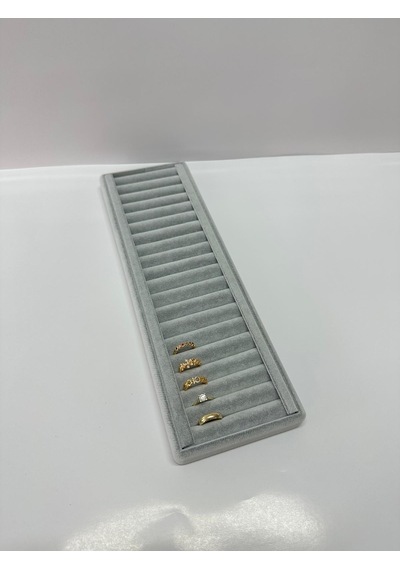 Yerli Üretim Süet Kumaş Gri Renk 35/11 Cm Kelepçe-bileklik Stand Gri