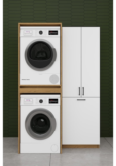 Çamaşır Makinesi Banyo Dolabı Takımı Sepetli %100 Mdf Çekmeceli Çok Amaçlı Kurutma Dolabı Bt01 Beyaz - Karına Çamaşır Makinesi Banyo Dolabı Takımı Sepetli %100 Mdf Çekmeceli Çok Amaçlı Kurutma Dolabı Bt01 Beyaz - Karına