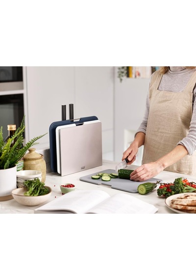Joseph Joseph Nest 6 Parçalı Kesme Tahtası Ve Bıçak Seti, Gümüş Genel