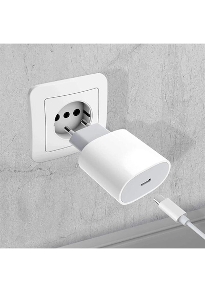 Apple Uyumlu iOS Yeni Nesil Hızlı Şarj Aleti Seti Usb-c 20w Adaptör + Usb-c Ka