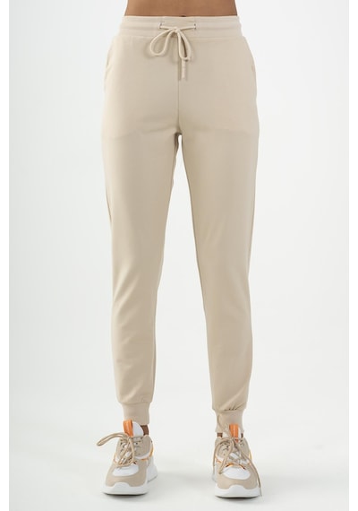 Maraton Sportswear Regular Kadın Ribana Paça Basic Kil Rengi Eşofman Altı 22181-kil Rengi Bej