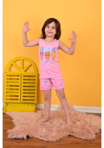 kız çocuk askılı pijama takımı cool sweety mint
