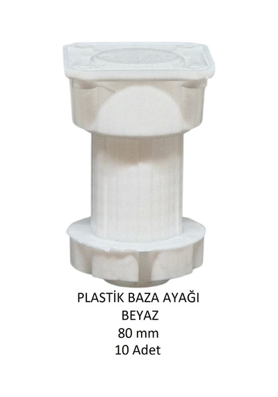 Plastik Baza Ayağı, Beyaz, 8 Cm 10 Adet Beyaz