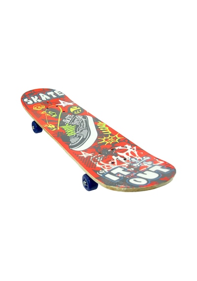 Desenli Ahşap Iç Bükey Kaykay 78 CM Çok Renkli