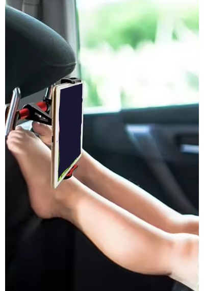 Araç İçi Koltuk Arkası Telefon Tablet Stand Koltuk Arkası Metal Stand Kaliteli Sarsılmaz Tabletstand Siyah