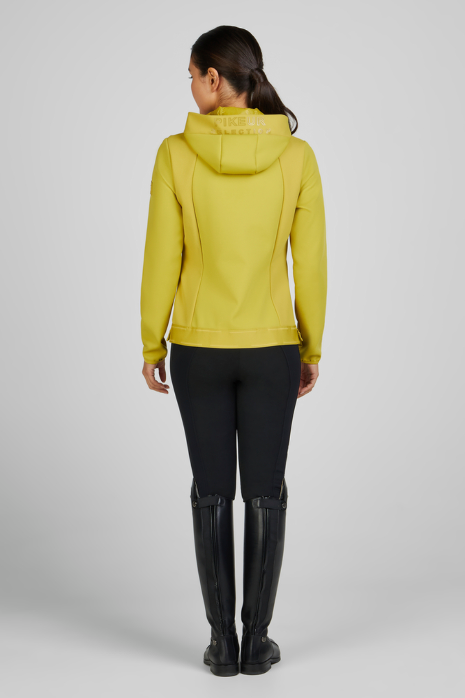 Pikeur Techjersey Jacket 7045 Kapüşonlu Fonksiyonel Spor Kadın Ceket Altın Zeytin