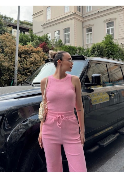 Byb Moda Tasarım Atletli Kaşkorse Takım S3986 Pembe