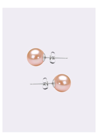 Bymissmücevherat 925 Ayar Gümüş Pembe İnci Küpe 10 Mm