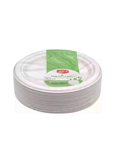 Roll-up Nature Ekolojik Karton Kağıt Parti Tek Kullanımlık Tabak - 18 Cm. - 25 Adetlik 1 Paket Beyaz