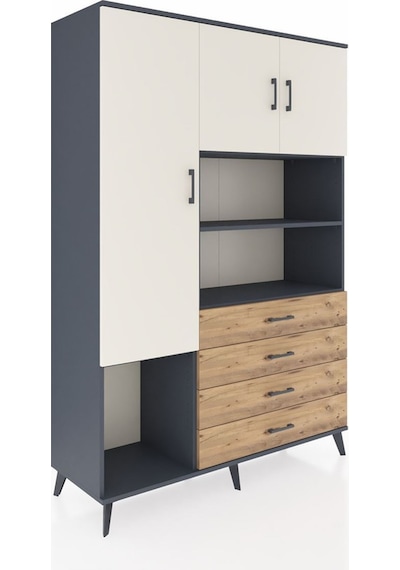 Hyperion Dolap 7 Raflı 4 Çekmeceli 3 Kapaklı 132x44x195 Antrasit-aytaşı/çam Aytası/atlas Çam Hyperion Dolap 7 Raflı 4 Çekmeceli 3 Kapaklı 132x44x195 Antrasit-aytaşı/çam Aytası/atlas Çam