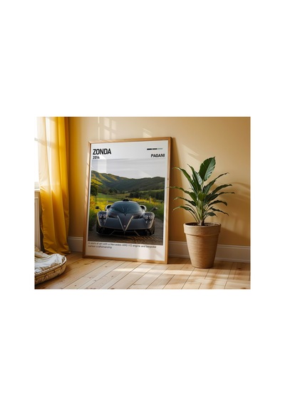 Zenvo St1 Ahşap Çerçeveli Poster Tablo Danimarka Hypercar Ahşap 01