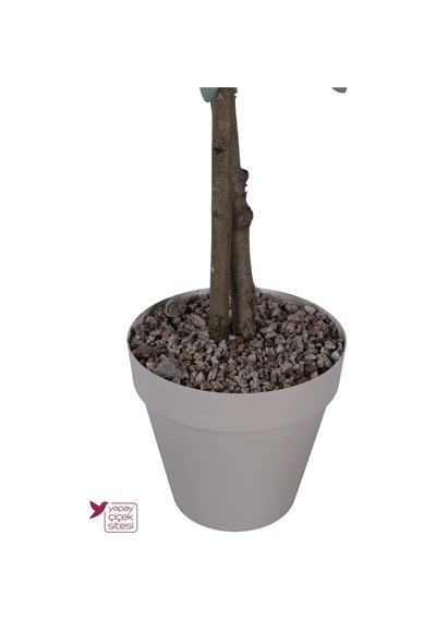 Yapay Çiçek Sitesi Dekoratif Saksıda 2 Gövdeli Yapay Zeytin Ağacı Mat Yeşil 120 Cm Ev Dekorasyonu