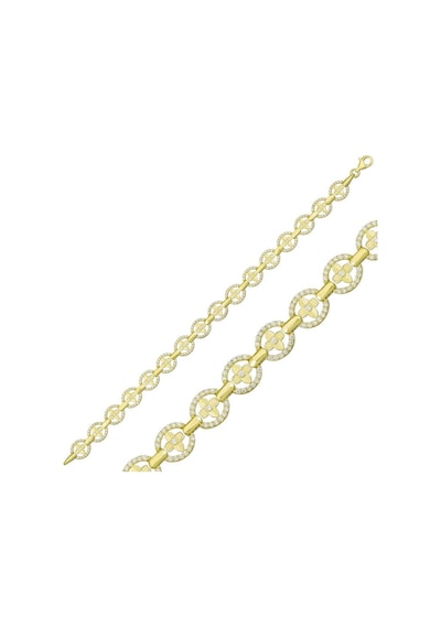 Gümüş Gold Yuvarlak Su Yolu Bayan Bileklik Sl4577 Gümüş