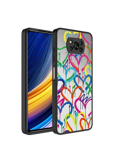 Kilifone - Poco X3 Uyumlu Kılıf Aynalı Desenli Kamera Korumalı Parlak Mirror Kapak - Süper Anne - T26835