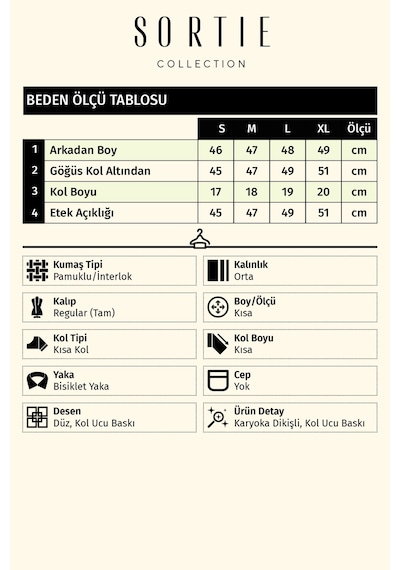 Sortie Collection Karyoka Dikişli Tshirt Siyah