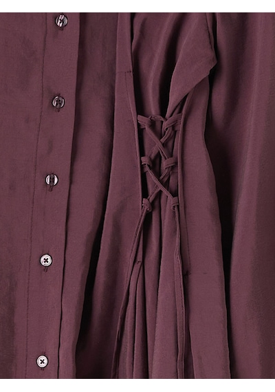 Lcw Modest Bordo Bağlama Detaylı Modal Karışımlı Gömlek Elbise