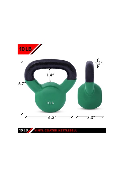 Jfıt Kettlebell Weights Vinyl Coated Iron - 12 Size Options, 5lbs-50lbs - Coated For Floor And Equipment Protection, Noi