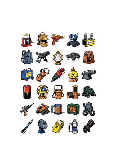 30 Adet Retro Bilim Kurgu Sticker Seti - Laptop, Defter, Telefon Çok Renkli