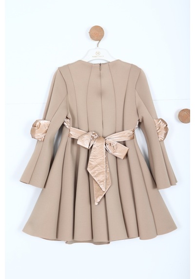 Xo Kids Kız Çocuk Elbise 3-7 Yaş 12305 Kahverengi