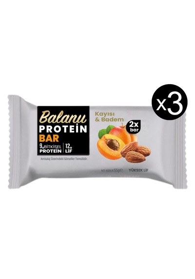 Kayısılı & Bademli Hurmalı Protein Bar 55gr 2xbar X3 Adet