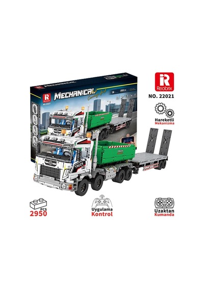 Reobrix Rc Large Truck With Flat Trailer 22021 Brick Yapım Seti