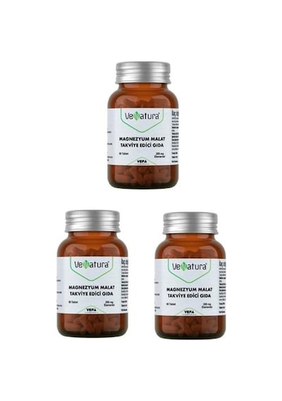 Venatura Magnezyum Malat Takviye Edici Gıda 3 x 60 Tablet