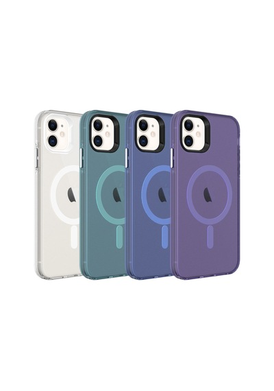 Zore İphone 11 Uyumlu Nvth Magsafe Şarj Özellikli Buzlu Transparan C-pro Sert Kılıf-derin Mor