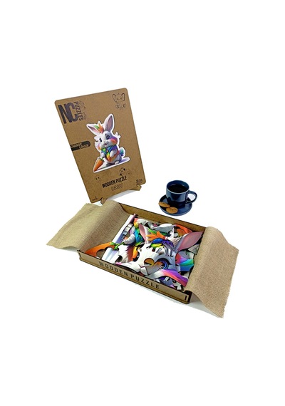 Ncpuzzles Tavşan, 14 Parça Ahşap Yapboz, Bul Tak Puzzle